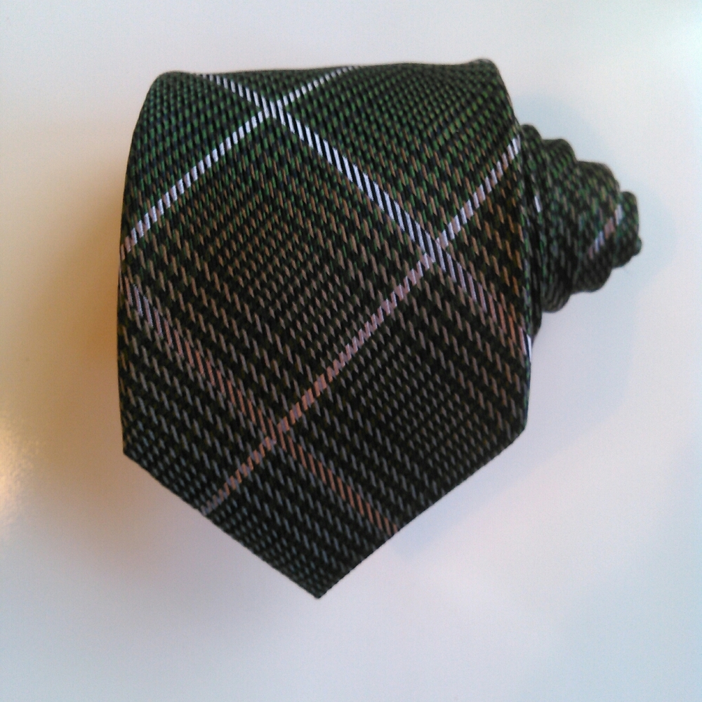 Canali Tie Green Plaid